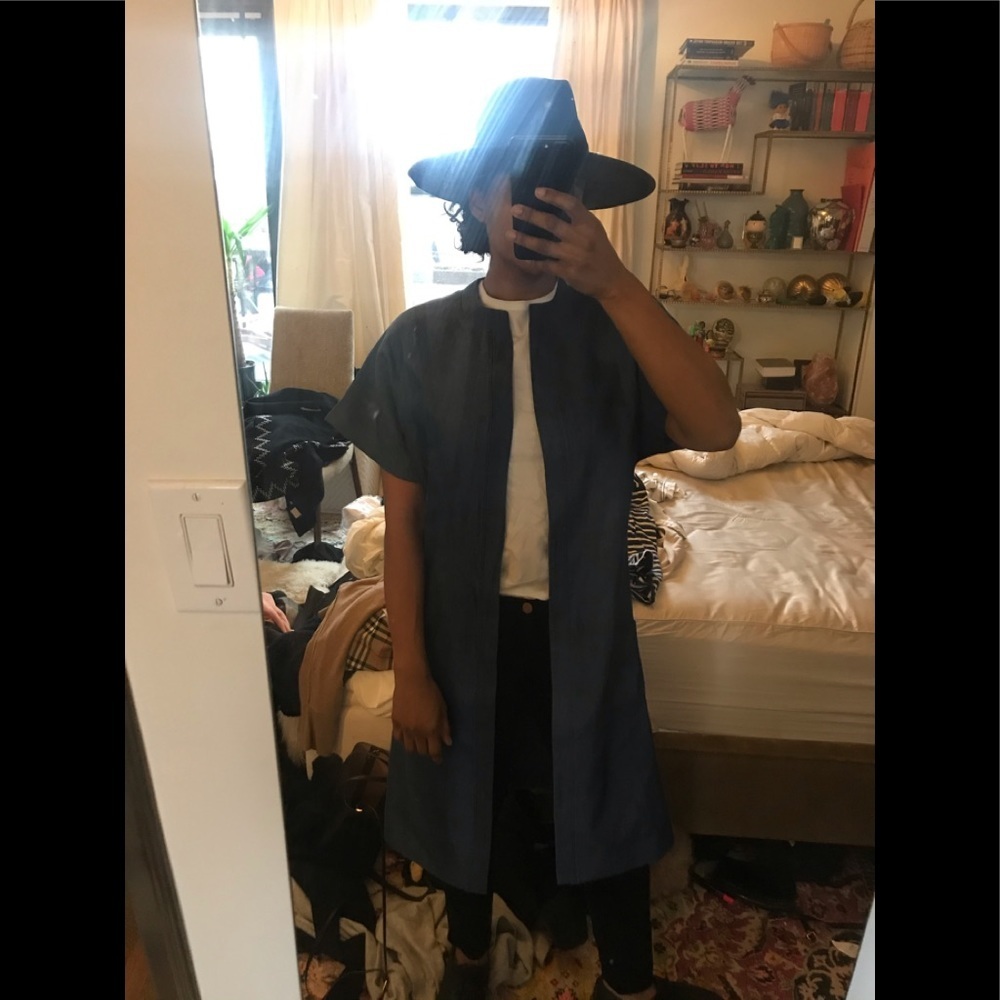 C/meo collective denim shirt coat dress